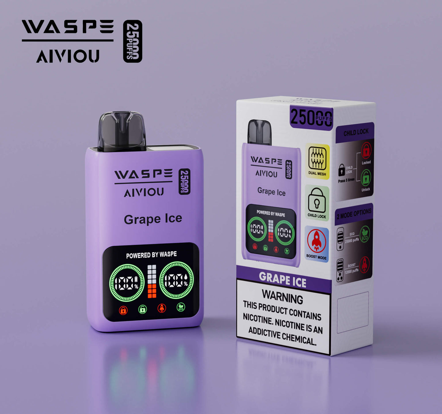 WASPE 25000 Puffs Disposable Vape Wholesale, 650 mAh ,25ML 10Flavors