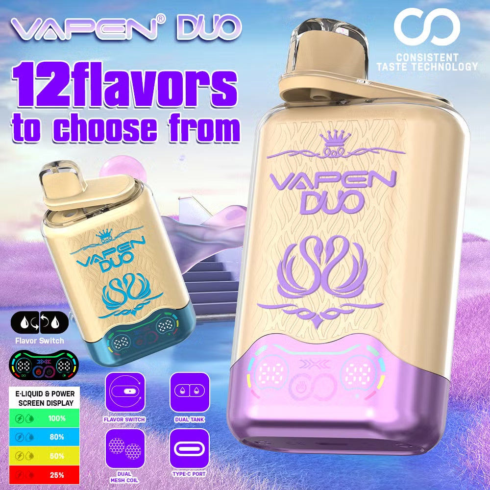 VAPEN DUO 40000 Puffs Dual Flavors Disposable Vape 40ml 650mAh 12 Flavors