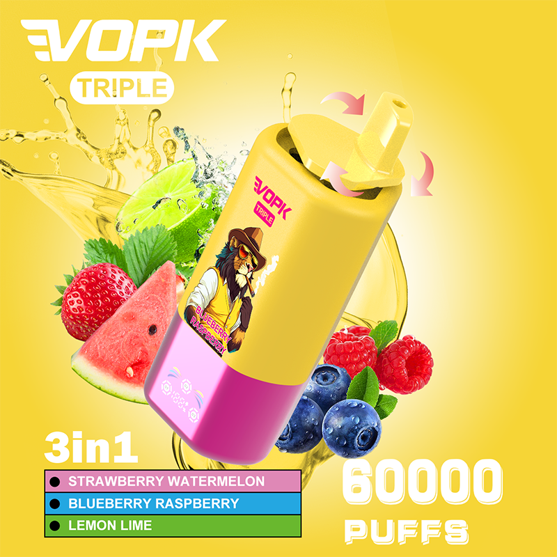 VOPK 3in1 60000 Puffs Vape 60K Disposable Wholesale Vape Pen E Cigarette Prefilled 54ml 650mAh Disposable Vape 12 Flavors 2% 5%