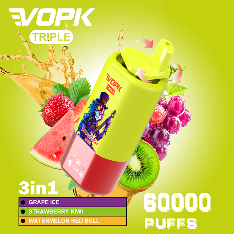 VOPK 3in1 60000 Puffs Vape 60K Disposable Wholesale Vape Pen E Cigarette Prefilled 54ml 650mAh Disposable Vape 12 Flavors 2% 5%