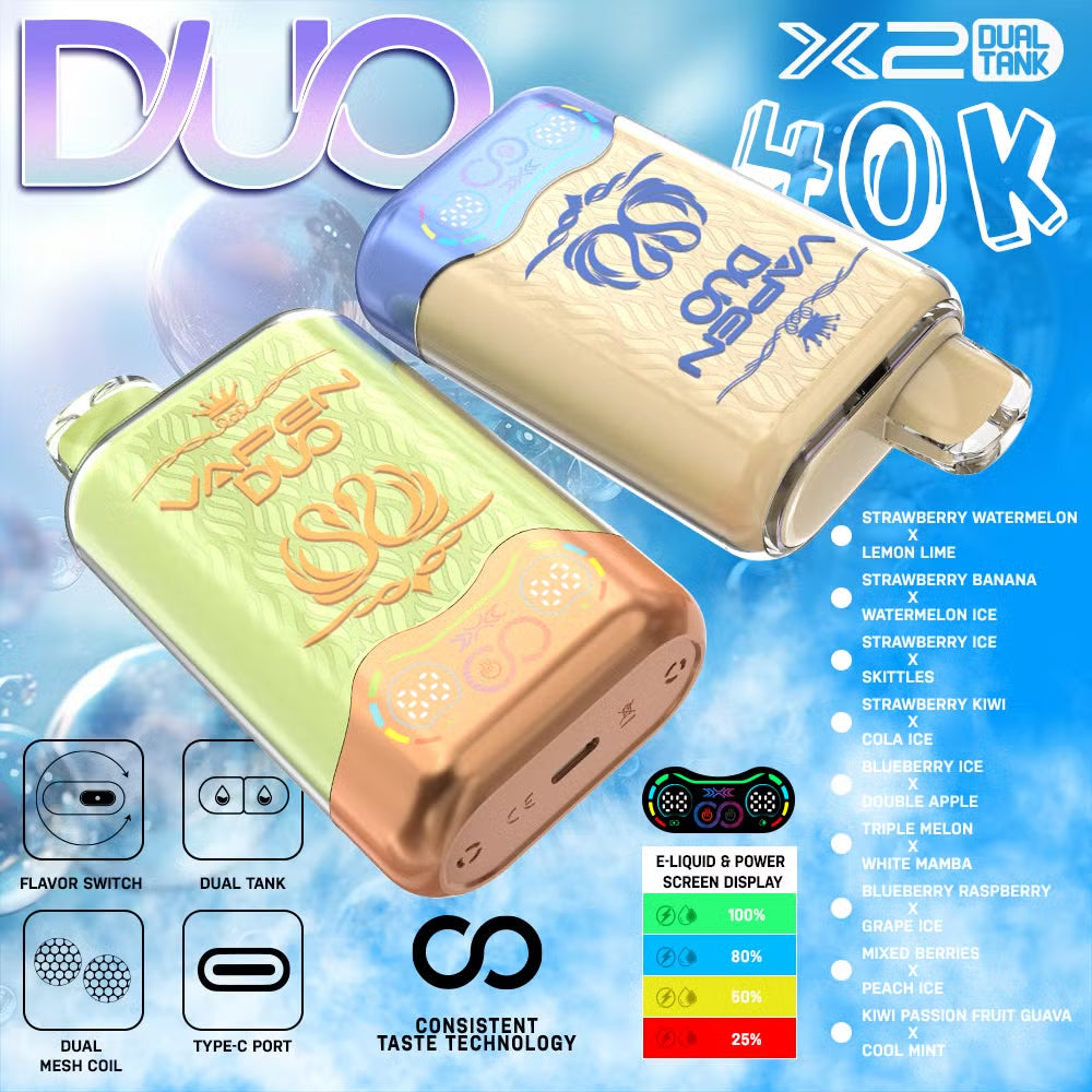VAPEN DUO 40000 Puffs Dual Flavors Disposable Vape 40ml 650mAh 12 Flavors