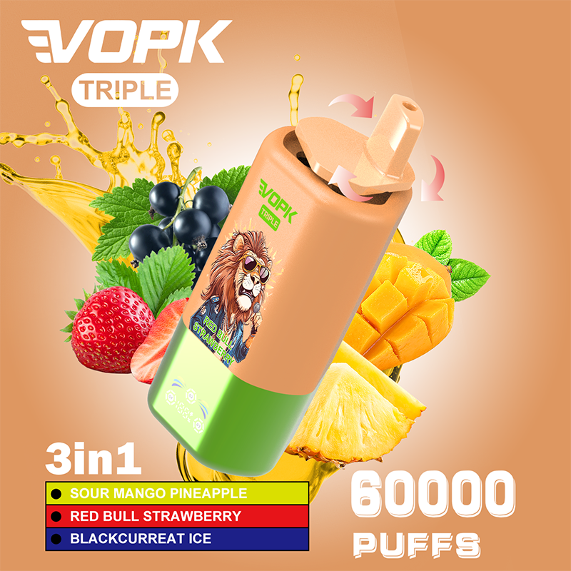 VOPK 3in1 60000 Puffs Vape 60K Disposable Wholesale Vape Pen E Cigarette Prefilled 54ml 650mAh Disposable Vape 12 Flavors 2% 5%