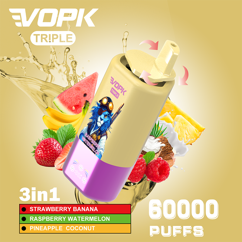 VOPK 3in1 60000 Puffs Vape 60K Disposable Wholesale Vape Pen E Cigarette Prefilled 54ml 650mAh Disposable Vape 12 Flavors 2% 5%