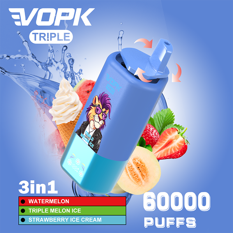 VOPK 3in1 60000 Puffs Vape 60K Disposable Wholesale Vape Pen E Cigarette Prefilled 54ml 650mAh Disposable Vape 12 Flavors 2% 5%