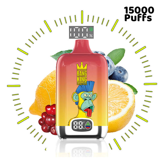 BANG KING Vape Original  15000 Puffs Digital Price Free Shipping Sweden Romania Italy Germany-650mAh Battery, 25ml E-liquid, Multiple Nicotine 10 Flavors