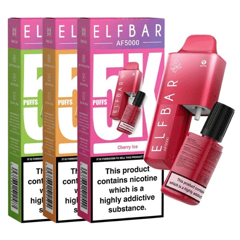 Elf Bar 5000 Puff 5K Bar AF5000 Pen Kit -2% Nicotine 10ml Refill Container 1000mah Battery capacity 15 Flavors