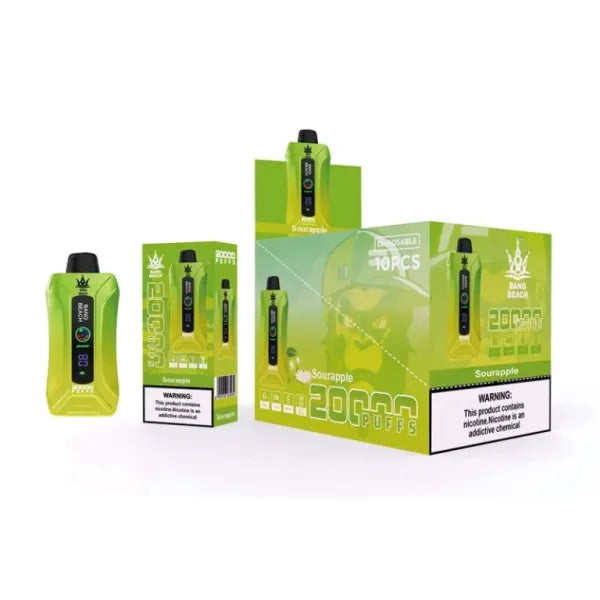 Bang BEACH 20000 Puffs 20K - 5% Nic Salt, Smart Display-650mAh Battery, 35ml E-liquid, Multiple Nicotine 12 Flavors