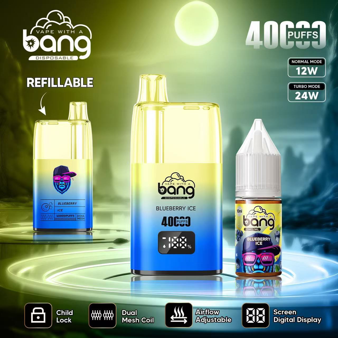 Bang 40000 Puffs Disposable Vape - 10ml E-Liquid, 650mAh Battery 12 Flavors