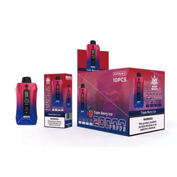 Bang BEACH 20000 Puffs 20K - 5% Nic Salt, Smart Display-650mAh Battery, 35ml E-liquid, Multiple Nicotine 12 Flavors