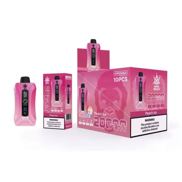 Bang BEACH 20000 Puffs 20K - 5% Nic Salt, Smart Display-650mAh Battery, 35ml E-liquid, Multiple Nicotine 12 Flavors