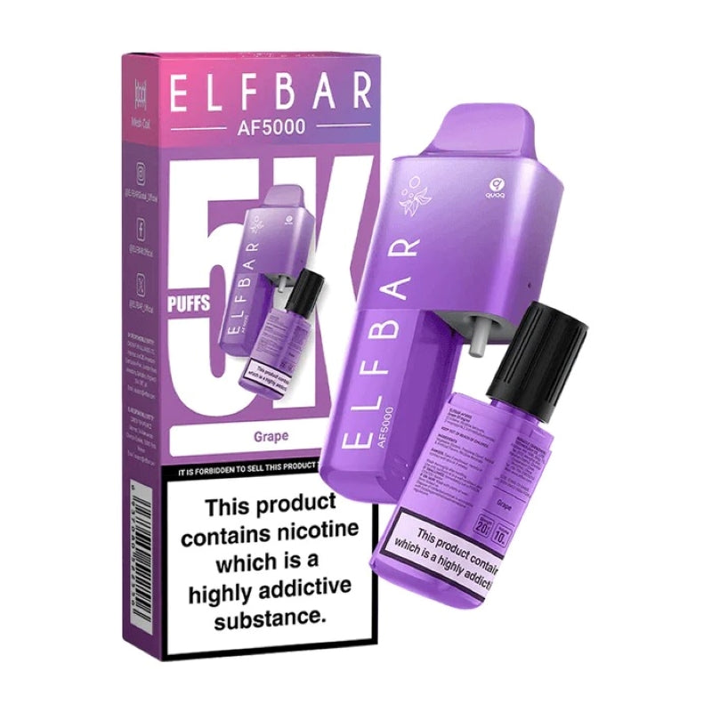 Elf Bar 5000 Puff 5K Bar AF5000 Pen Kit -2% Nicotine 10ml Refill Container 1000mah Battery capacity 15 Flavors