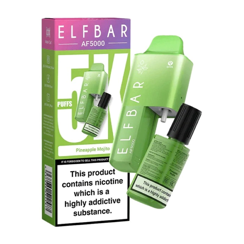 Elf Bar 5000 Puff 5K Bar AF5000 Pen Kit -2% Nicotine 10ml Refill Container 1000mah Battery capacity 15 Flavors