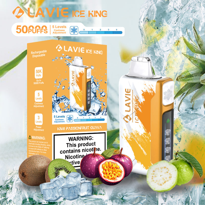 LAVIE ICE KING 50000 Puffs 5-Level Coolness and Power Adjustment Disposable Vape Wholesale