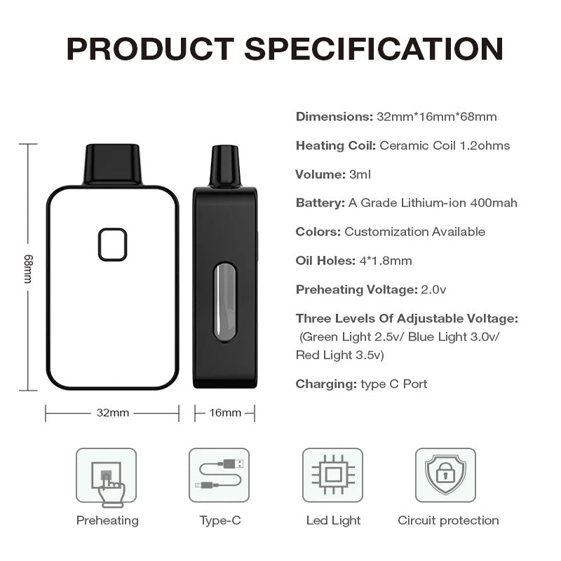 3ml CBD Vape Pen 400mah