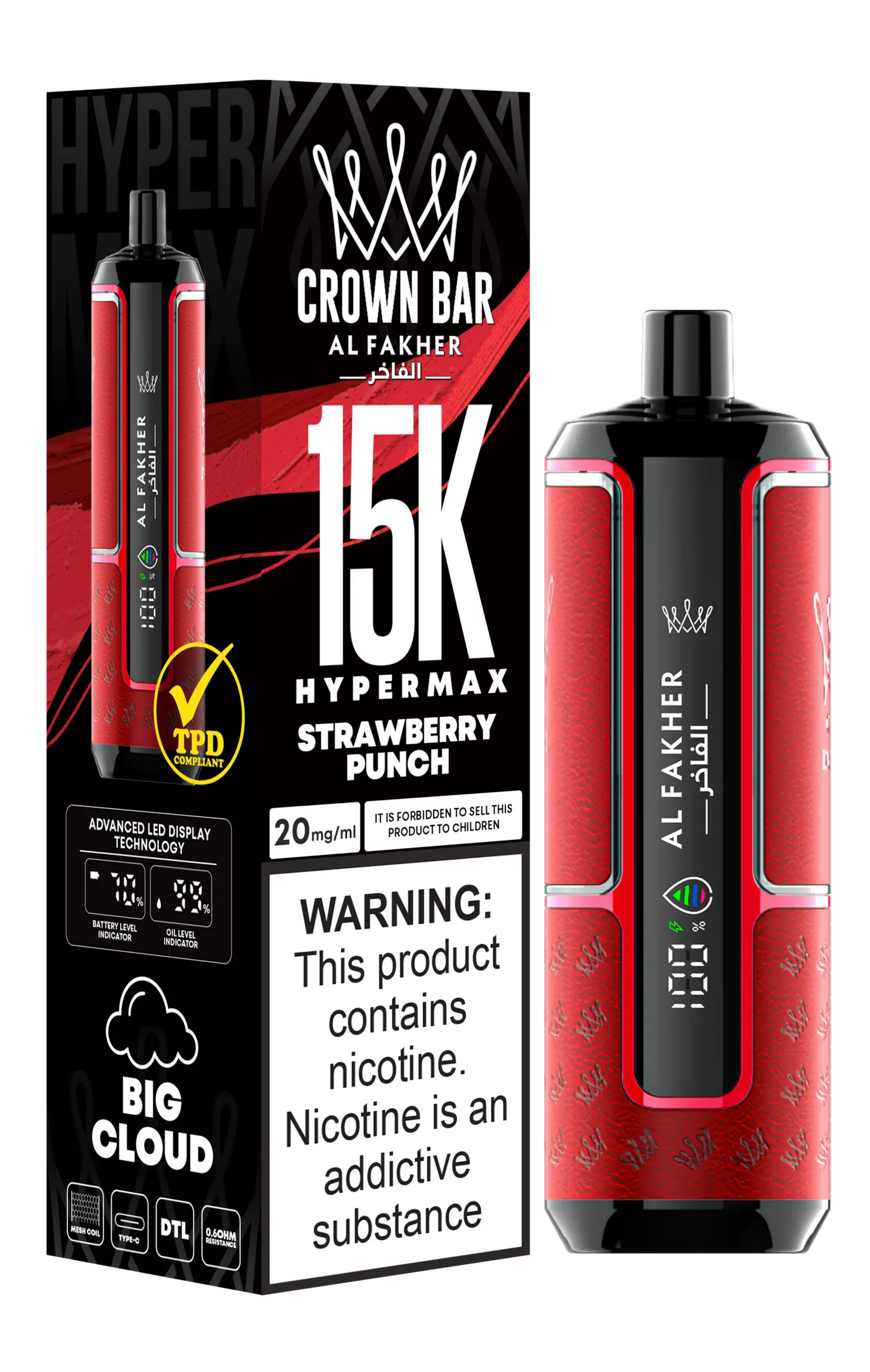 Strawberry Punch Al Fakher HyperMax 15k Puff