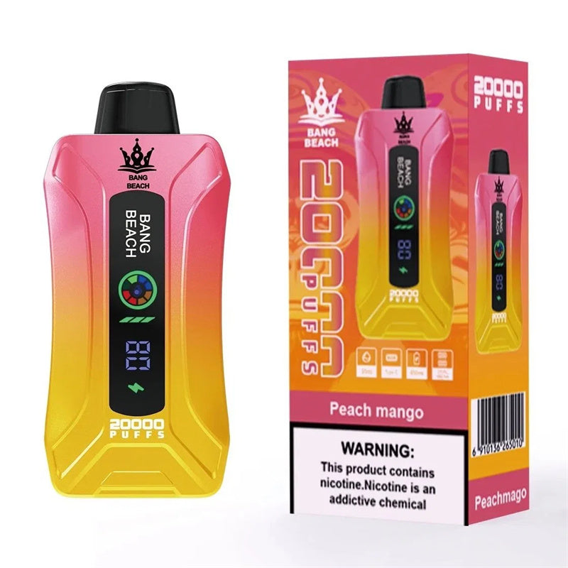 Bang BEACH 20000 Puffs 20K - 5% Nic Salt, Smart Display-650mAh Battery, 35ml E-liquid, Multiple Nicotine 12 Flavors