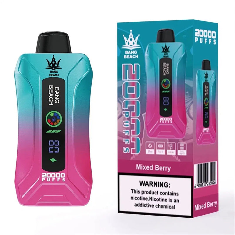 Bang BEACH 20000 Puffs 20K - 5% Nic Salt, Smart Display-650mAh Battery, 35ml E-liquid, Multiple Nicotine 12 Flavors