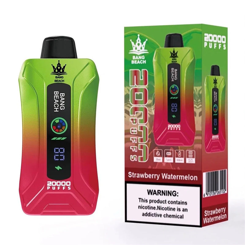 Bang BEACH 20000 Puffs 20K - 5% Nic Salt, Smart Display-650mAh Battery, 35ml E-liquid, Multiple Nicotine 12 Flavors