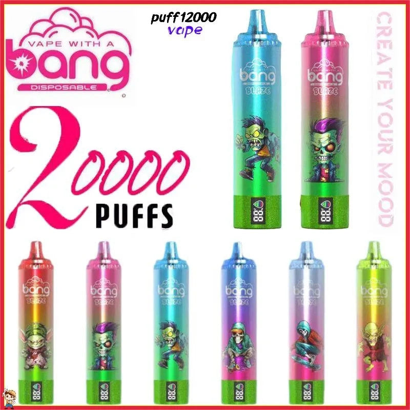 Bang 20k Puff Disposable Electronic Cigarette Bang Blaze 20000 Puffs With Smart Screen Display-1000mAh Battery, 26ml E-liquid, Multiple Nicotine 12 Flavors