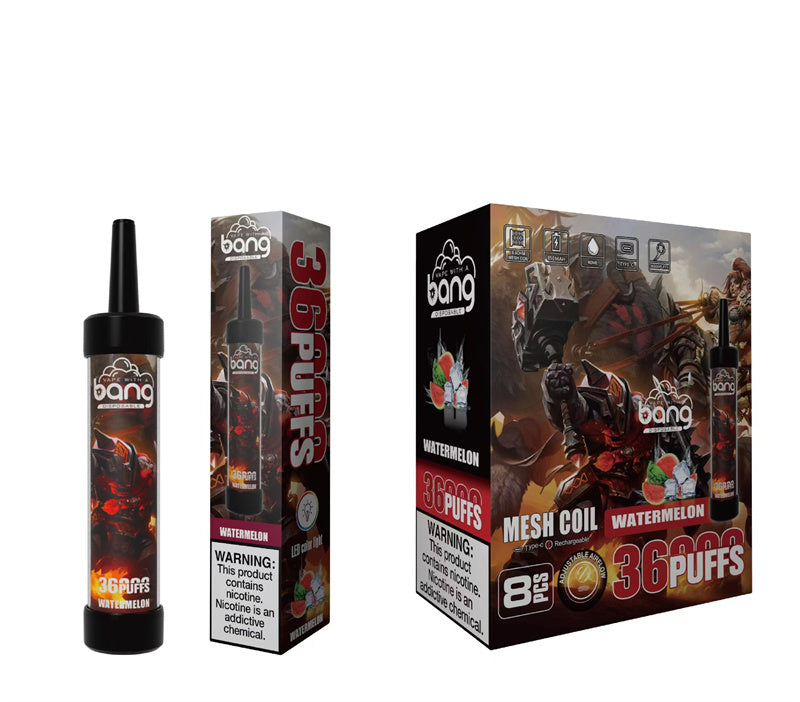Bang 36000 Puff Dtl Disposable Vapes E Cigarettes Sub Ohm Mesh Coil 40ml 36k Puff-650mAh Battery, 40ml E-liquid, Multiple Nicotine 12 Flavors