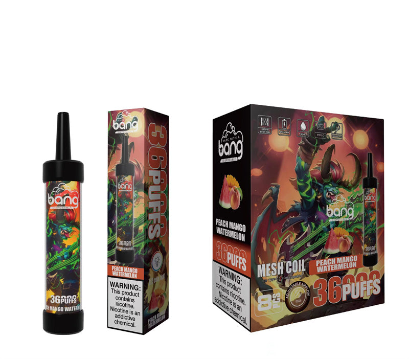 Bang 36000 Puff Dtl Disposable Vapes E Cigarettes Sub Ohm Mesh Coil 40ml 36k Puff-650mAh Battery, 40ml E-liquid, Multiple Nicotine 12 Flavors