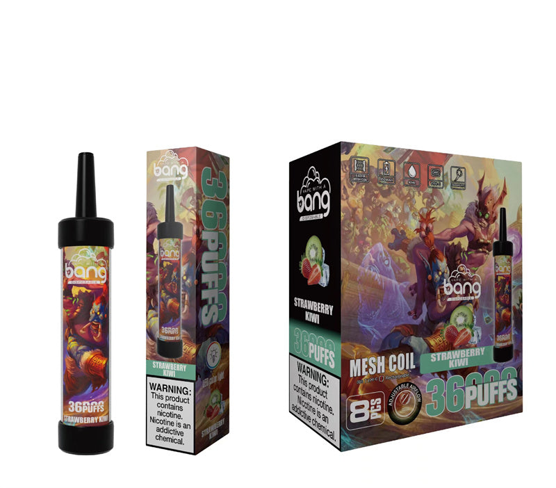 Bang Original 36000 Puffs With Sub Ohm Mesh Coils Dtl Disposable Vape Device E-Cigarette-650mAh Battery, 40ml E-liquid, Multiple Nicotine 12 Flavors