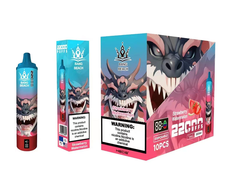 Bang Beach 22000 Puffs Disposable Electronic Cigarette Puff 22k With Smart Screen 36ml-850mAh Battery, 40ml E-liquid, Multiple Nicotine 12 Flavors