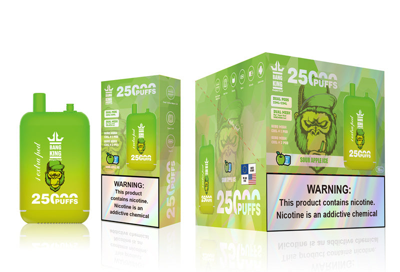 Bang King 25000 Puffs - 46mL Dual Tank (0% to 5% Nicotine) 650mAh Battery 12 Flavors
