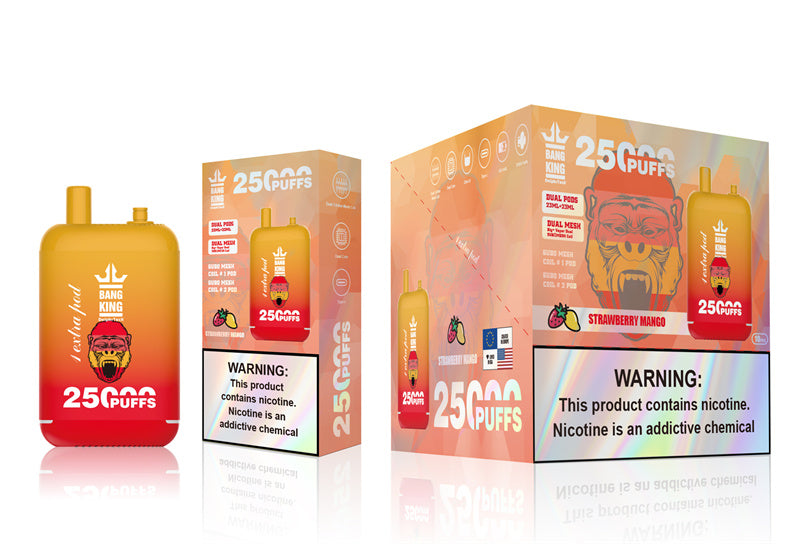 Bang King 25000 Puffs - 46mL Dual Tank (0% to 5% Nicotine) 650mAh Battery 12 Flavors