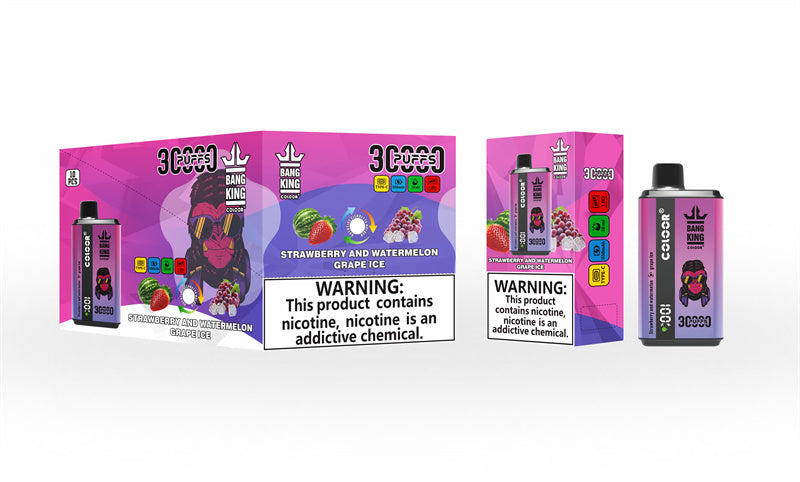 Bang King 30000 Puff Disposable E-Cigarette Vape Double Flavor Digital Display Bang 30k Puff Vaper-550mAh Battery, 36ml E-liquid, Multiple Nicotine 12 Flavors