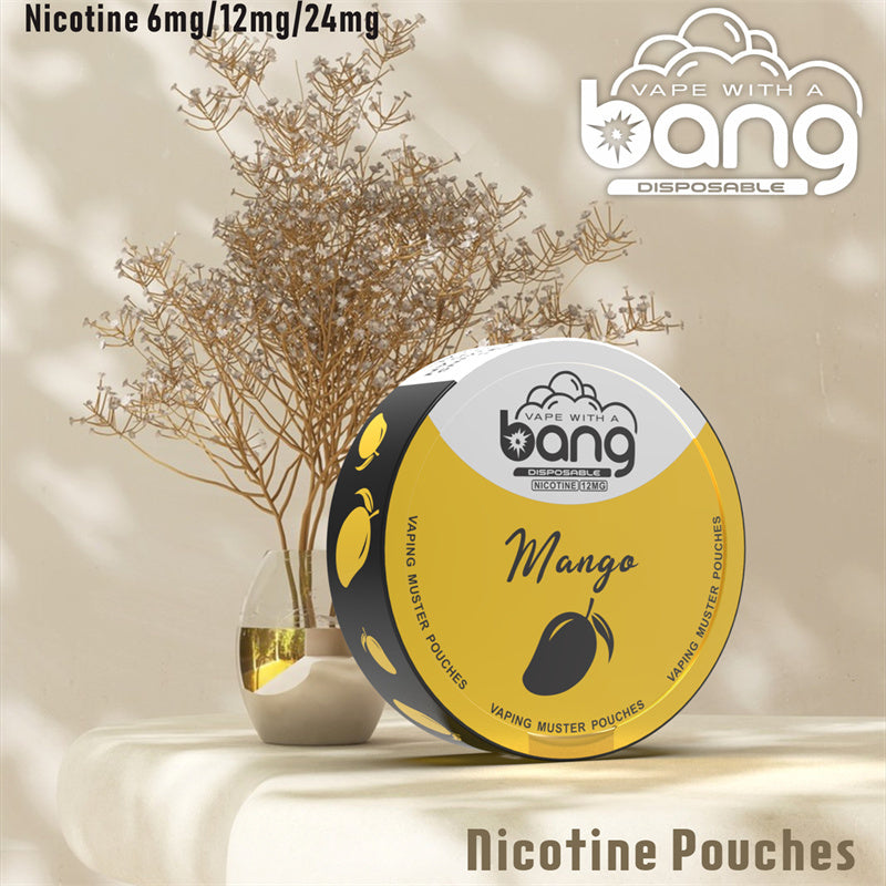 Factory sales Bang VAPING MUSTER POUCHES Nicotine 6mg/12mg/18mg -Multiple Nicotine 12 Flavors