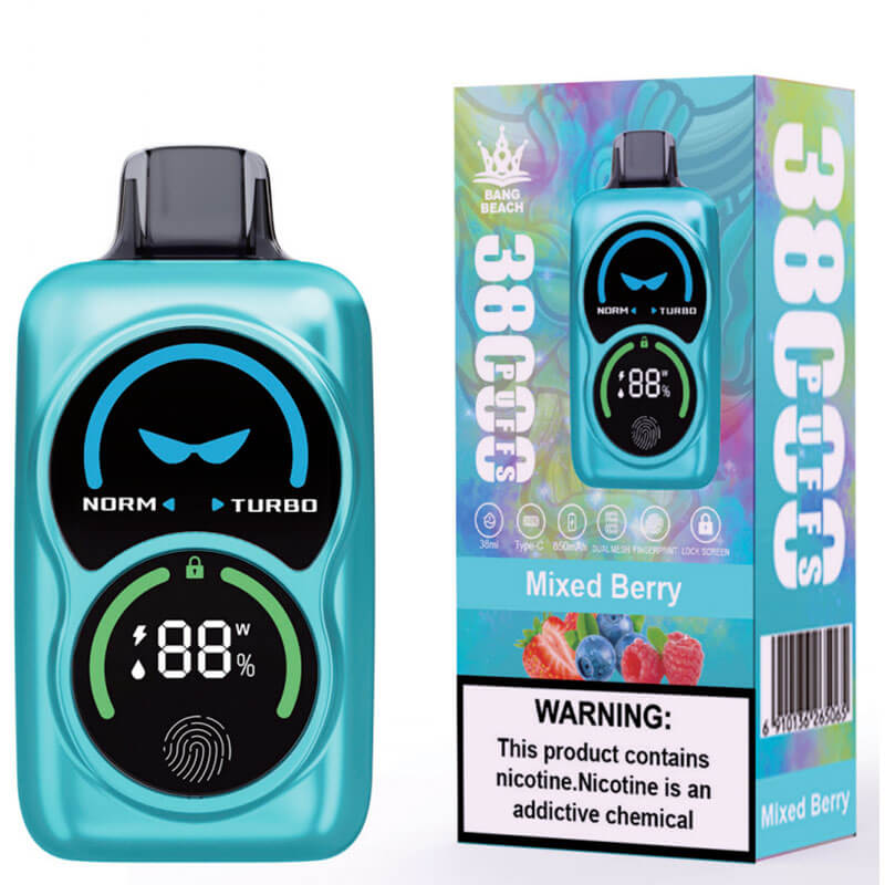 Bang Beach 38000 Puffs Disposable Vape-850mAh Battery, 40ml E-liquid, Multiple Nicotine 12 Flavors