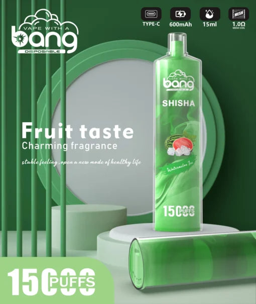 Bang 15000 Puffs Vape 15K Disposable Vape Pen E Cigarette Prefilled 15ml 600mAh Disposable Vape 20 Flavors