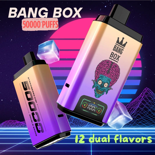 Bang Box 50k Double Flavors Vape Best Seller Wholesale Price-850mAh Battery, 45ml E-liquid, Multiple Nicotine 12 Flavors