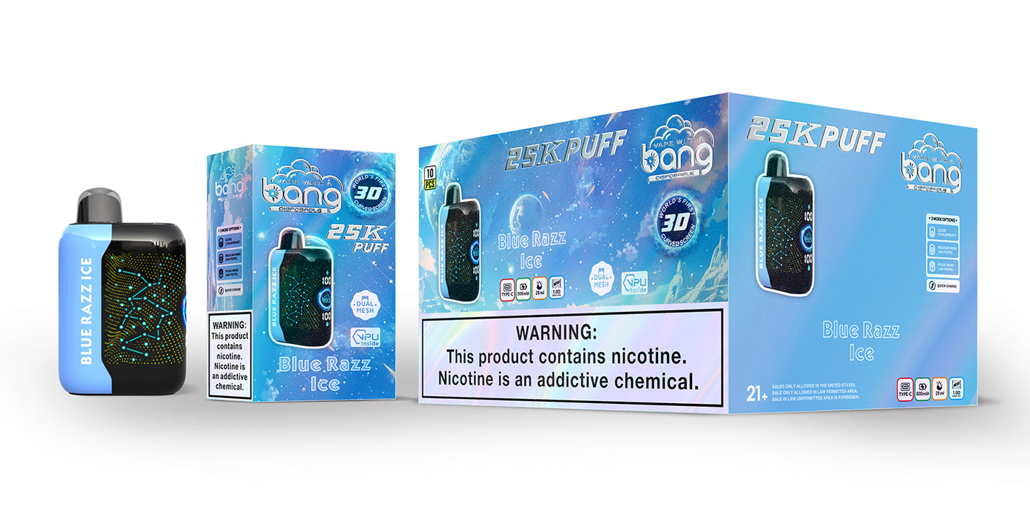 Bang Starry 25K Puffs Smart Full Screen Turn Ice Wholesale Disposable Vape Puff 36k Prefilled Pod