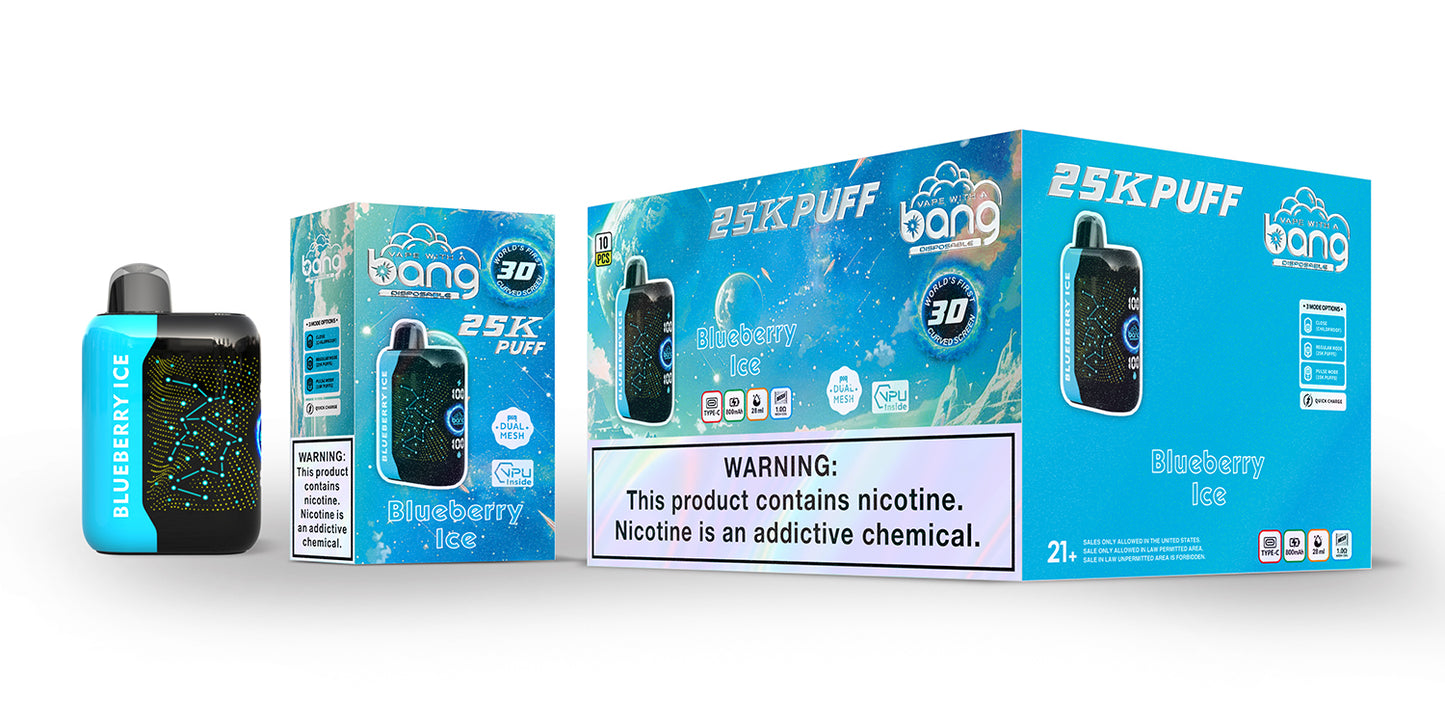 Bang Starry 25K Puffs Smart Full Screen Turn Ice Wholesale Disposable Vape Puff 36k Prefilled Pod