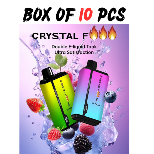 Box of 10 PCS - Crystal Fire Pro Ultra 18k puffs  20mg- 20 stunning editions