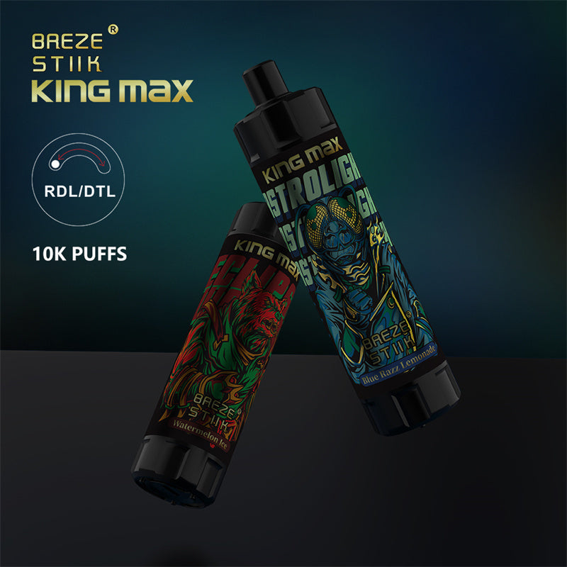 Breze Kingmax 10K Puffs | Sub-Ohm DTL | 20ml 0-5% Nic | 12 Flavors