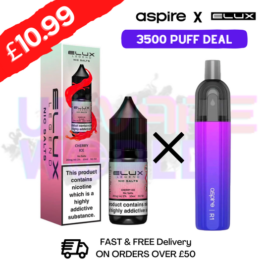 Cherry ICE (New) ELUX LEGEND Salt 3500puff x Aspire Disposble Kit