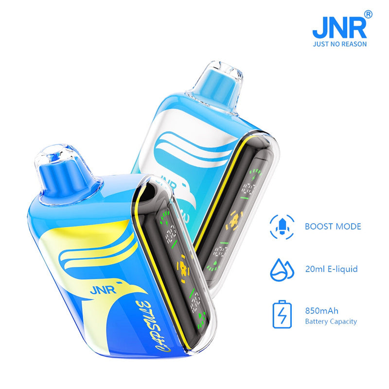 JNR Capsule 15k 15000 Puffs Tornado Box Dual Mesh Rechargeable Disposable Vape Screen -850mAh Battery, 20ml E-liquid, Multiple Nicotine 20 FlavorsDisplay Vaper