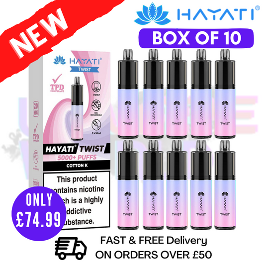 Cotton Candy Hayati Twist 5000 Puff 5K Box Of 10