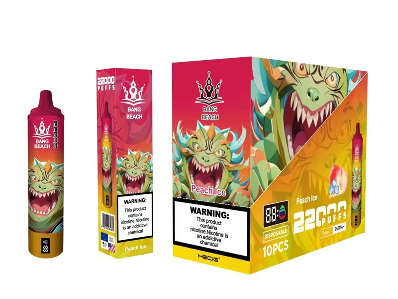 Vape Bang Beach Disposable 22000 Puffs-850mAh Battery, 40ml E-liquid, Multiple Nicotine 12 Flavors