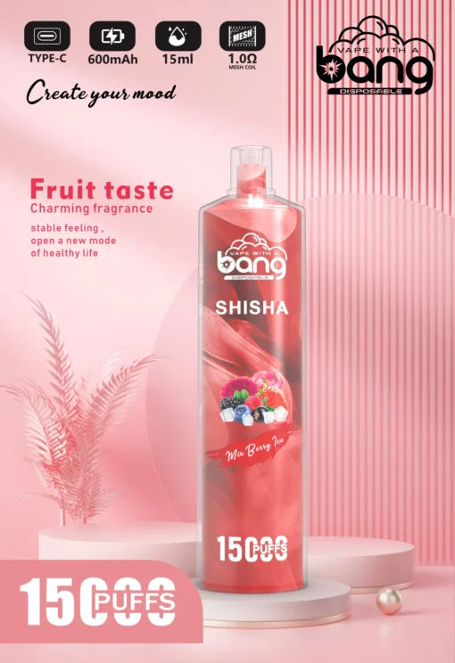Bang 15000 Puffs Vape 15K Disposable Vape Pen E Cigarette Prefilled 15ml 600mAh Disposable Vape 20 Flavors