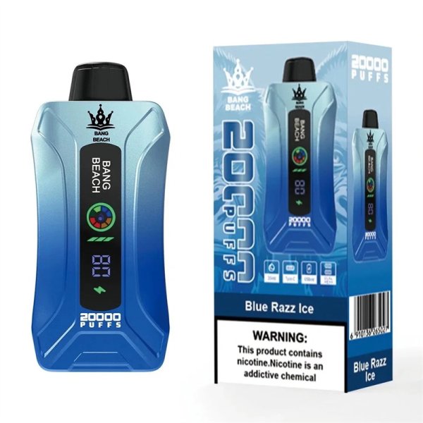Bang Beach Factory 20000 Puff 20000 With Screen Display 0% 2% 3% 5% Nicotine Disposable Vape-650mAh Battery, 35ml E-liquid, Multiple Nicotine 12 Flavors