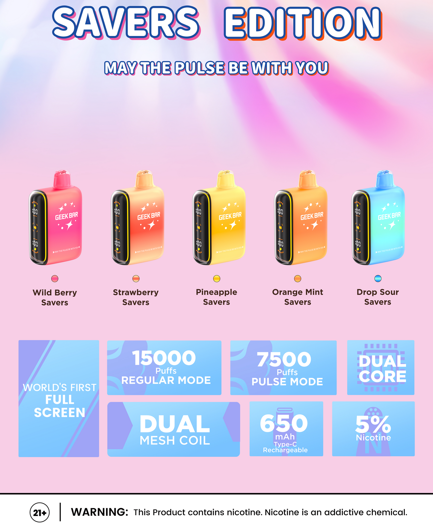 Geek Bar Pulse Savers Edition 15K Puff Vape