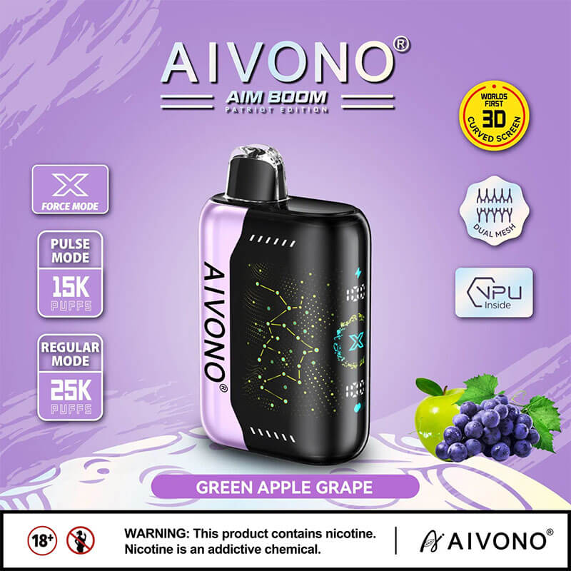 AIVON0 Aim Boom 25000 Puffs Disposable Vape Disposable 25K 650mAh Vapes Pen E Cigarette Prefilled 28ml Nicotine contain 10 Flavors