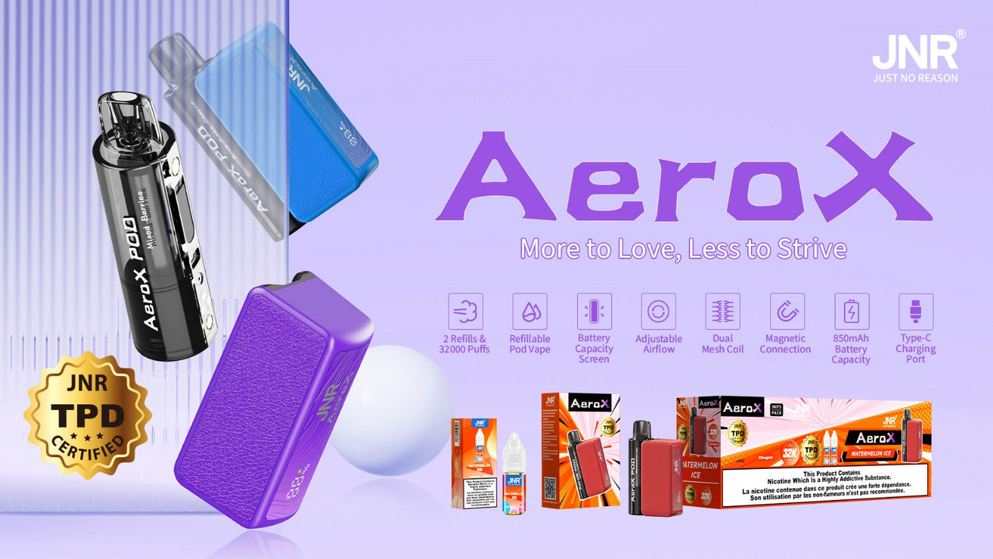 JNR Aero X 32000 Puffs Pod – Vapes Europe 10 Flavors