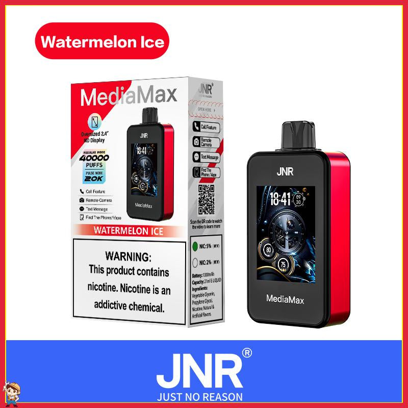 JNR Media Max 40000 Puffs 40k Smart Phone Pulse Full Screen Big Smoke 21ml 1000mAh 10 Flavors Disposable Vape