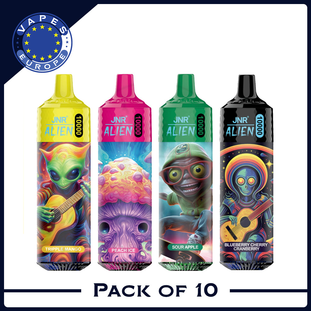 JNR Alien 5% Nicotine Disposable (Box of 10) 850mAh 20ML 10000 Puffs