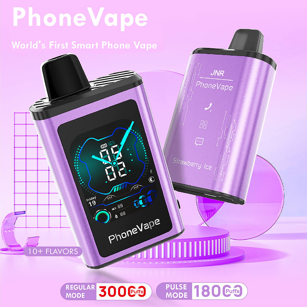 JNR Phone Vape 30000 Puffs Latest Smart 20mg Nicotine 19ML 1000 mAh Battery 10 Flavors Disposable Vape